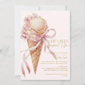 Ze is opgerold Ice Cream Pink Vrijgezellenfeest Kaart (Voorkant)