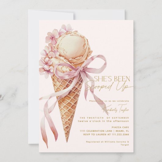 Ze is opgerold Ice Cream Pink Vrijgezellenfeest Kaart (Voorkant)