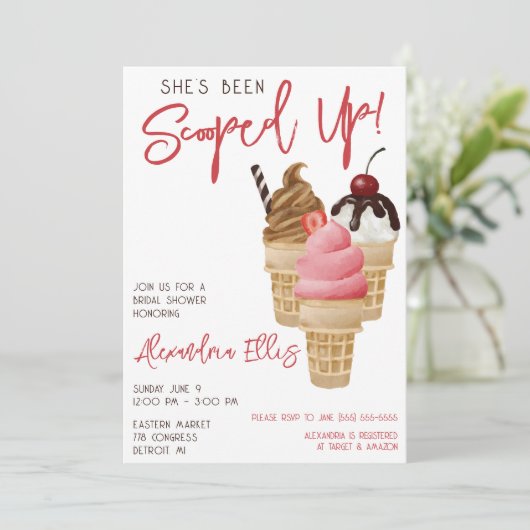 Ze is opgeruimd! Ice Cream Vrijgezellenfeest Kaart (Staand voorkant)