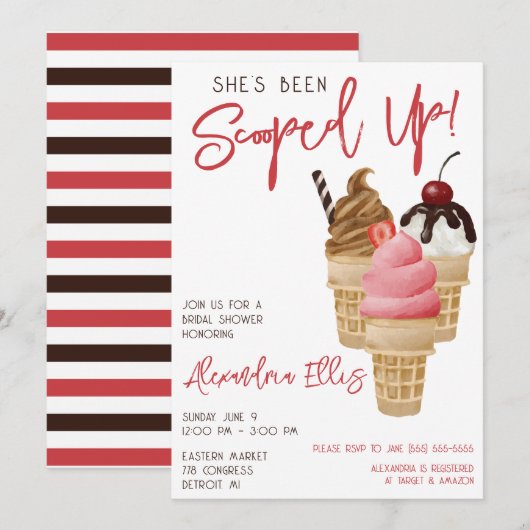 Ze is opgeruimd! Ice Cream Vrijgezellenfeest Kaart (Voorkant / Achterkant)