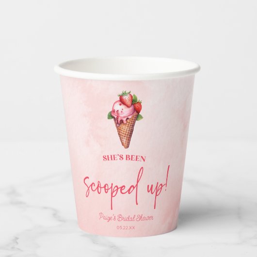 Ze is opgeruimd! Ice Cream Vrijgezellenfeest Papieren Bekers (Voorkant)