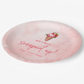 Ze is opgeruimd! Ice Cream Vrijgezellenfeest Papieren Bordje (Gekanteld)