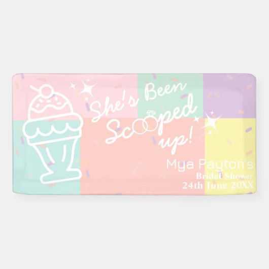 Ze is opgeruimd! Ice Cream Vrijgezellenfeest Spandoek (Horizontaal)