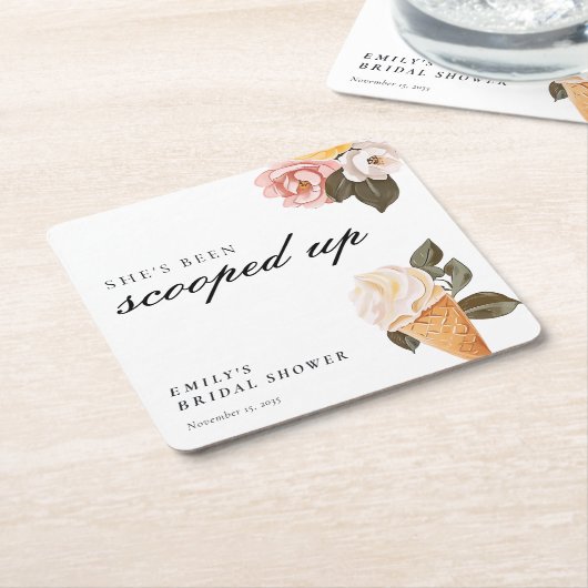 Ze Is Opgeschept Bruidsuitnodiging Kartonnen Onderzetters (Schuin)