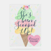 Ze Is Opgeschept Ijs Bruiloft Feest Acryl Bord (Voorkant)