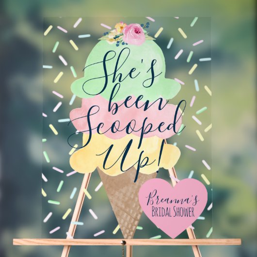 Ze Is Opgeschept Ijs Bruiloft Feest Acryl Bord (Neutraal)