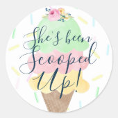 Ze Is Opgeschept Ijs Bruiloft Feest Ronde Sticker (Voorkant)