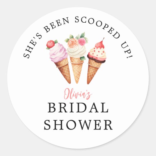 Ze Is Opgeschept Ijs Bruiloft Feestje  Ronde Sticker (Voorkant)