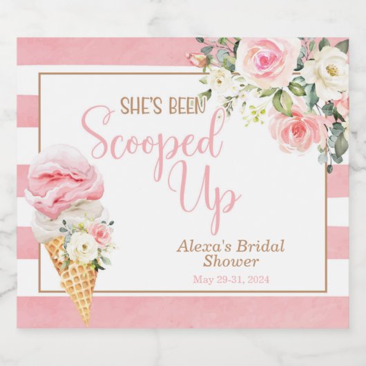 (Ze Is Opgeschept (Streep) Aangepast Sparkling Wijnetiket (Enkel label)