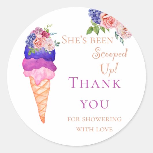 Ze is opgesleten Ice Cream Vrijgezellenfeest Dank  Ronde Sticker (Voorkant)