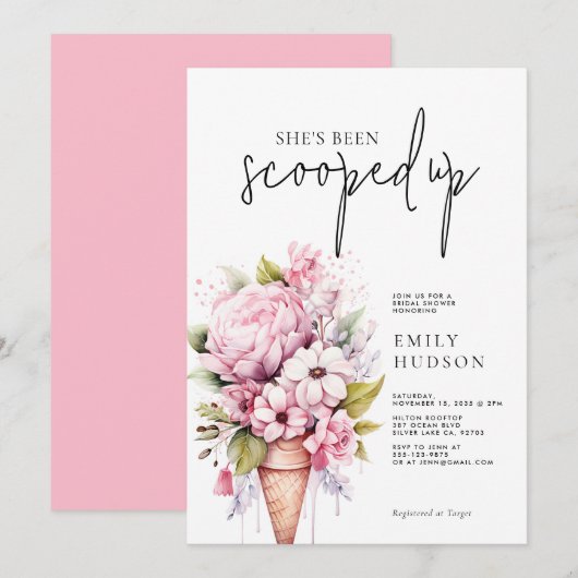 Ze is opgeslokt in de Bridal Shower-uitnodiging Kaart (Voorkant / Achterkant)