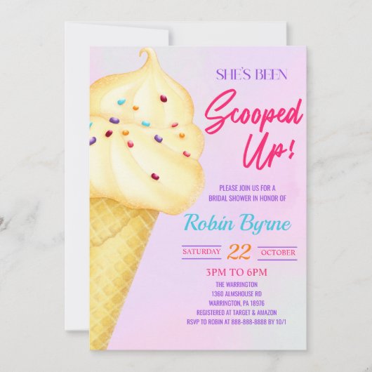 Ze is opgeslokt in de Bridal Shower-uitnodiging Kaart (Voorkant)