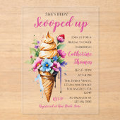 Ze is opgeslokt met ijscream-Vrijgezellenfeest Acryl Uitnodigingen (Voorkant)
