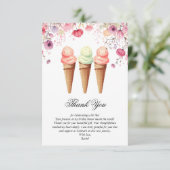 Ze is opgeslokt met ijscream-Vrijgezellenfeest Bedankkaart (Staand voorkant)