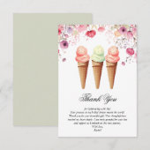 Ze is opgeslokt met ijscream-Vrijgezellenfeest Bedankkaart (Voorkant / Achterkant)