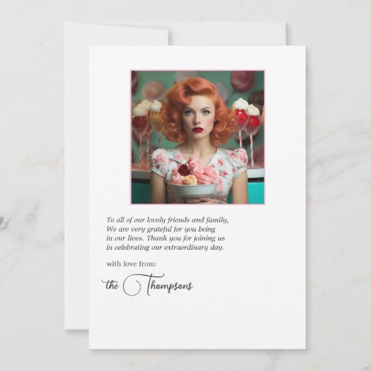 Ze is opgeslokt met ijscream-Vrijgezellenfeest Bedankkaart (Achterkant)