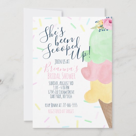 Ze is opgeslokt met ijscream-Vrijgezellenfeest Kaart (Voorkant)