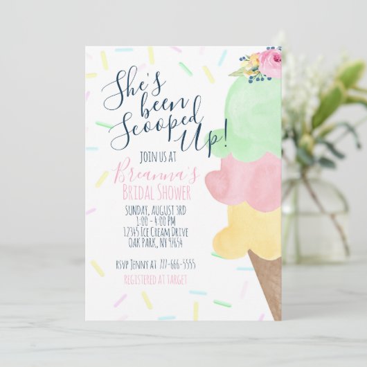 Ze is opgeslokt met ijscream-Vrijgezellenfeest Kaart (Staand voorkant)