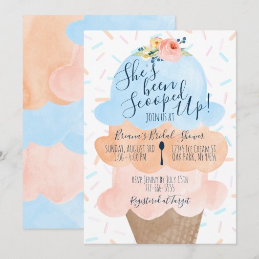 Ze is opgeslokt met ijscream-Vrijgezellenfeest Kaart (Voorkant / Achterkant)