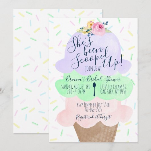 Ze is opgeslokt met ijscream-Vrijgezellenfeest Kaart (Voorkant / Achterkant)