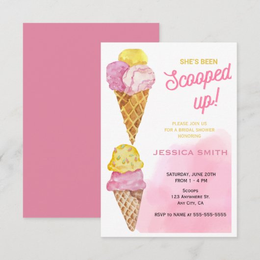 Ze is opgeslokt met ijscream-Vrijgezellenfeest Kaart (Voorkant / Achterkant)