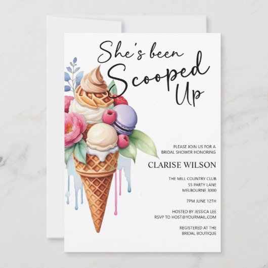 Ze is opgeslokt met ijscream-Vrijgezellenfeest Kaart (Voorkant)
