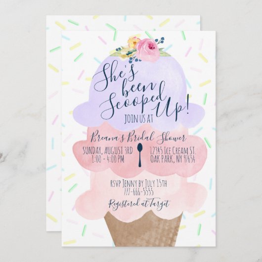 Ze is opgeslokt met ijscream-Vrijgezellenfeest Kaart (Voorkant / Achterkant)