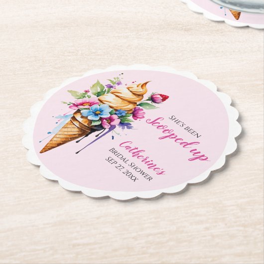 Ze is opgeslokt met ijscream-Vrijgezellenfeest Kartonnen Onderzetters (Gekanteld)