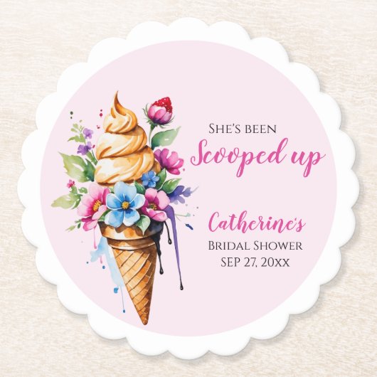 Ze is opgeslokt met ijscream-Vrijgezellenfeest Kartonnen Onderzetters (Voorkant)