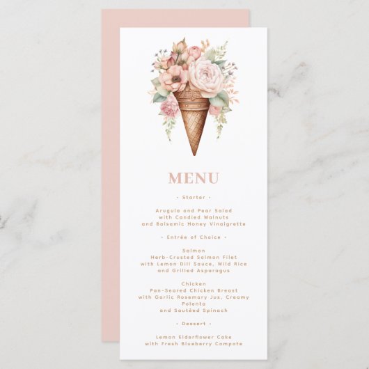 Ze is opgeslokt met ijscream-Vrijgezellenfeest Menu (Voorkant / Achterkant)