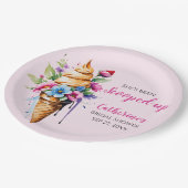 Ze is opgeslokt met ijscream-Vrijgezellenfeest Papieren Bordje (Gekanteld)