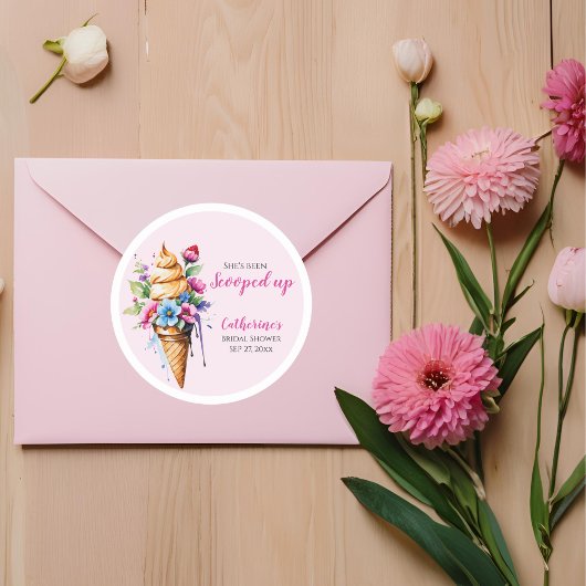 Ze is opgeslokt met ijscream-Vrijgezellenfeest Ronde Sticker