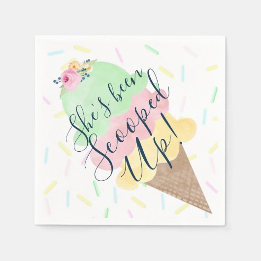 Ze is opgeslokt met ijscream-Vrijgezellenfeest Servet (Voorkant)