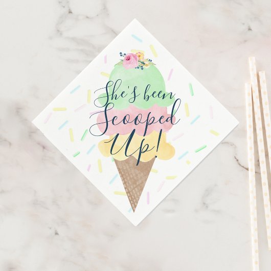 Ze is opgeslokt met ijscream-Vrijgezellenfeest Servet