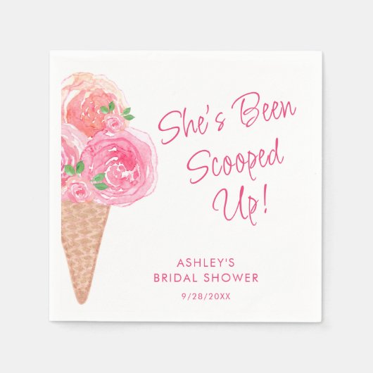 Ze is opgeslokt met ijscream-Vrijgezellenfeest Servet (Voorkant)