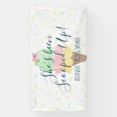 Ze is opgeslokt met ijscream-Vrijgezellenfeest Spandoek (Verticaal)