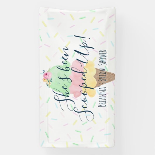 Ze is opgeslokt met ijscream-Vrijgezellenfeest Spandoek (Verticaal)