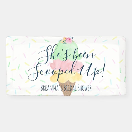 Ze is opgeslokt met ijscream-Vrijgezellenfeest Spandoek (Horizontaal)