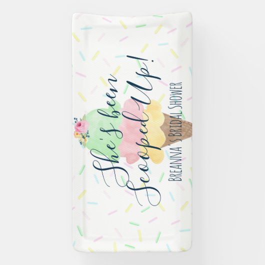 Ze is opgeslokt met ijscream-Vrijgezellenfeest Spandoek (Verticaal)