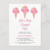 Ze is opgeslokt met ijscream-Vrijgezellenfeest Uitnodiging Briefkaart (Voorkant)