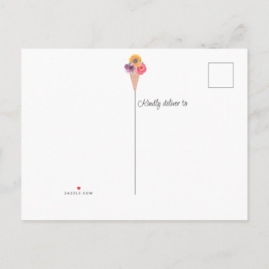 Ze is opgeslokt met ijscream-Vrijgezellenfeest Uitnodiging Briefkaart (Achterkant)