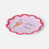 Ze is opgeslokt met roze rode Vrijgezellenfeest. Papieren Bordje (Gekanteld)