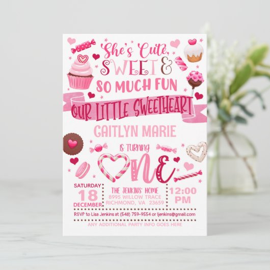 Ze is schattig, ze is lief en zo veel plezier uitn kaart (Staand voorkant)