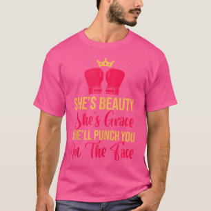 Ze is schoonheid Grace Bokshandschoenen Fight Ring T-shirt
