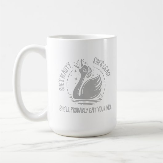 Ze is schoonheid Ze is Grace Grappige Sarcastische Koffiemok (Links)