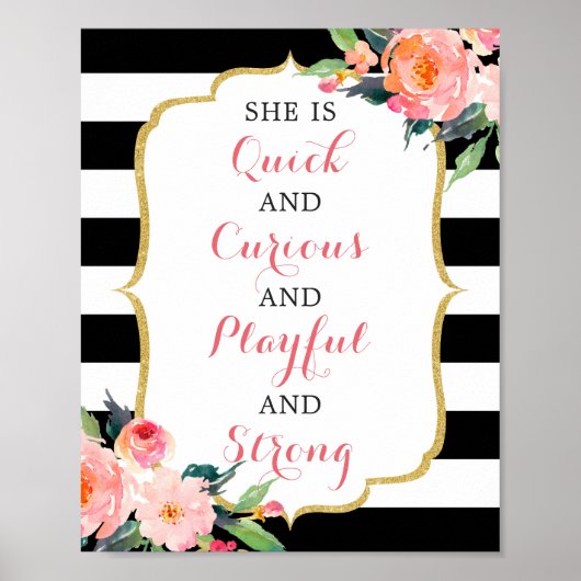 Ze is snel en nieuwsgierig en speels en sterk poster (Voorkant)