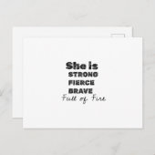 ze is sterk bang en vol vuur briefkaart (Voorkant / Achterkant)