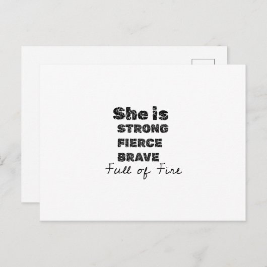 ze is sterk bang en vol vuur briefkaart (Voorkant / Achterkant)