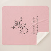 Ze is sterk-Brave Fierce Full Fire gepersonaliseer Sherpa Deken (Voorkant (horizontaal))