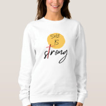 Ze Is Sterk Cross Grafisch T-Shirt